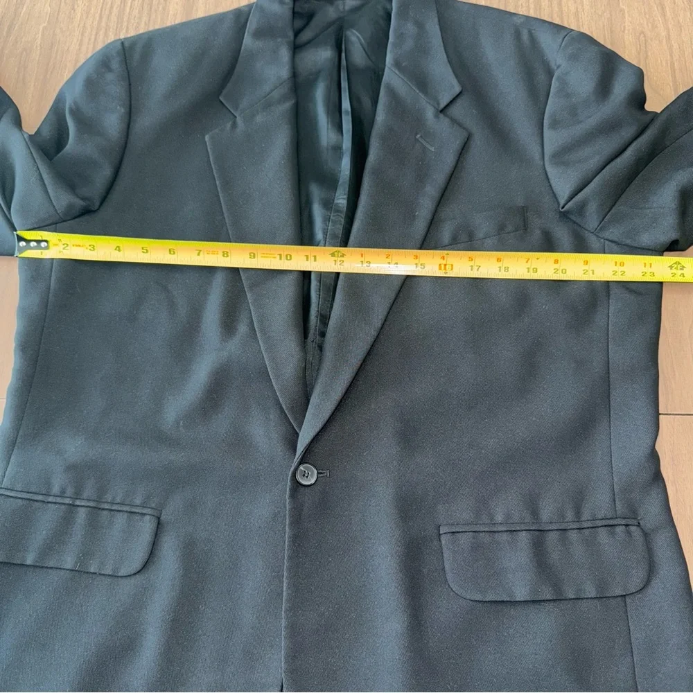 Perry Ellis Mens Blazer‎ Jacket Suit Coat Black 44 XL  Notched Single Breasted